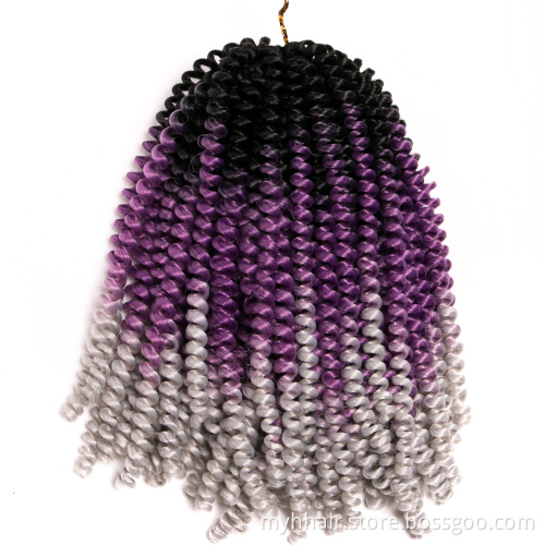 Synthetic Wholesale 8 inch Ombre Synthetic Braiding Hair Spring Twist Bounce Crochet Braids Spring Twist Hair